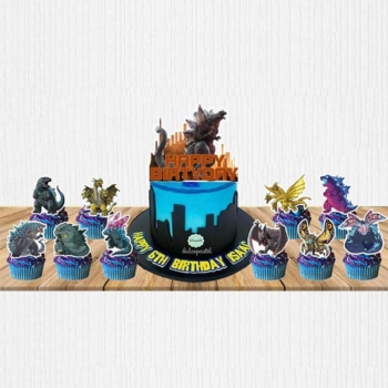 Godzilla Party Theme Cake Toppers 11pcs/set