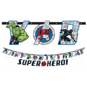 Marvel Avengers Powers Unite Jumbo Add-an-age Letter Banner