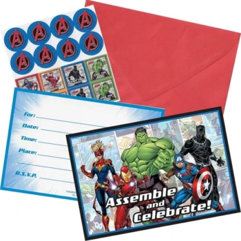 Marvel Avengers Powers Unite Postcard Invitations – 8 Pack