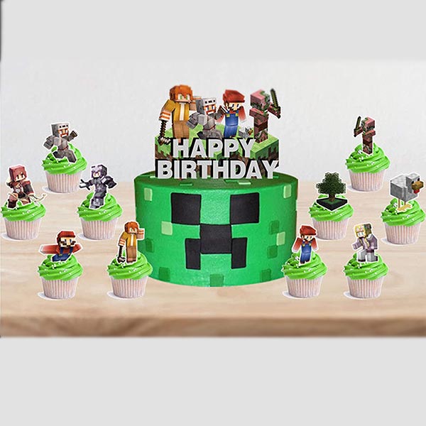 Minecraft Party — Cake Toppers 11pcs/set - Balloons4you - New Zealand Party  Decoration | Party Balloons Shop