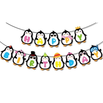 Penguin Theme Party Happy Birthday Banner