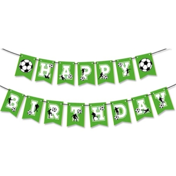 Soccer Party Theme Happy Birthday Banner