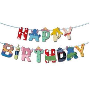 Stitch Party Theme Happy Birthday Banner