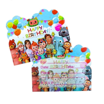 Cocomelon Family Party Invitation Cards 10 pieces