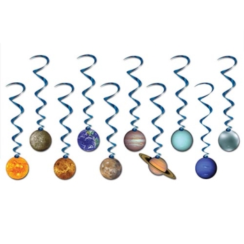 Outer Space Party Planet Hanging Swirl Decorations 30 PCS