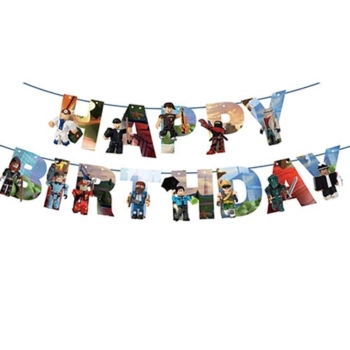 Roblox Theme Party happy birthday banners