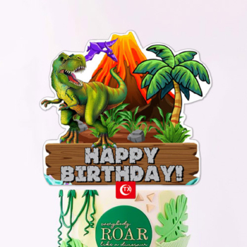 Dinosaur Theme happy birthday cake topper
