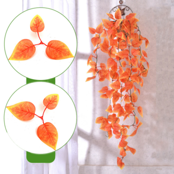 Artificial orange pothos leaf hanging plant 100cm (2PKS)