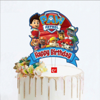 Paw Patrol Party Happy Birthday Cake Topper
