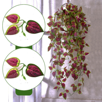Artificial red perilla leaf hanging plant 100cm (2PKS)