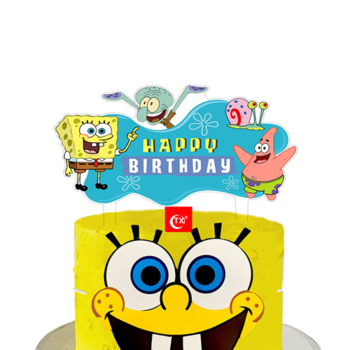 Spongebob Party Happy Birthday Cake Topper