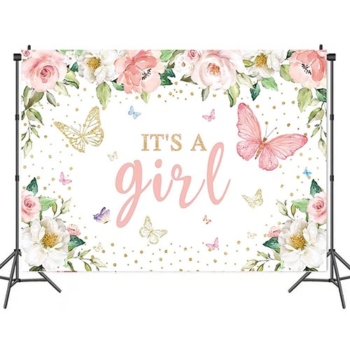 Baby Shower Party ” It’s a girl” Wall Background Decoration