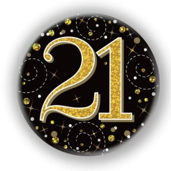 Milestone Age Birthday 21th Badge  – Black/Gold