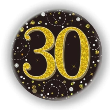 Milestone Age Birthday 30th Badge  – Black/Gold