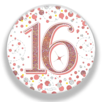 Milestone Age Birthday 16th Badge  – Rose Gold