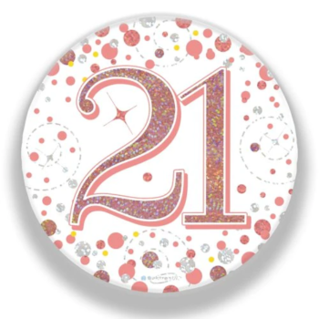 Milestone Age Birthday 21th Badge  – Rose Gold