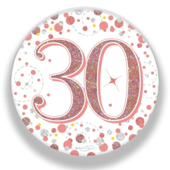 Milestone Age Birthday 30th Badge  – Rose Gold