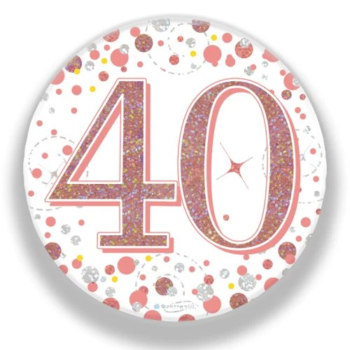 Milestone Age Birthday 40th Badge  – Rose Gold