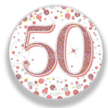 Milestone Age Birthday 50th Badge  – Rose Gold
