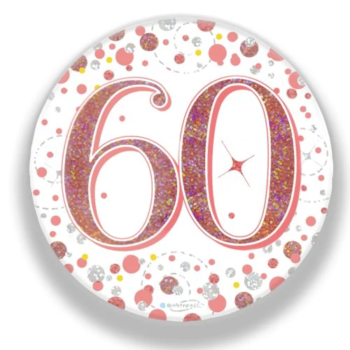 Milestone Age Birthday 60th Badge  – Rose Gold
