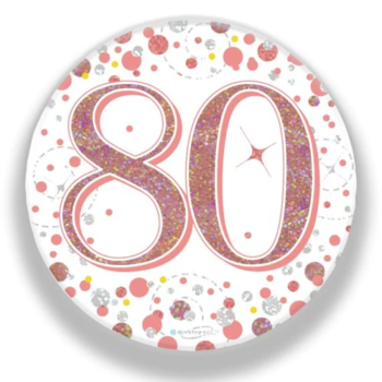 Milestone Age Birthday 80th Badge  – Rose Gold