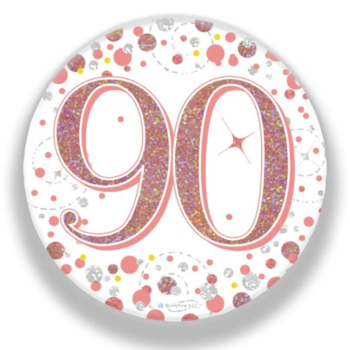 Milestone Age Birthday 90th Badge  – Rose Gold