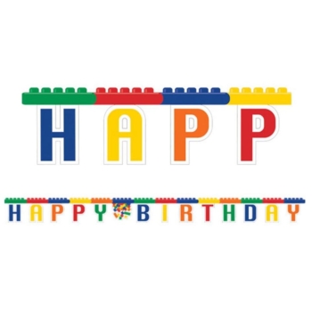 Lego Party Happy Birthday Jointed Banner 18cm x 2.3m
