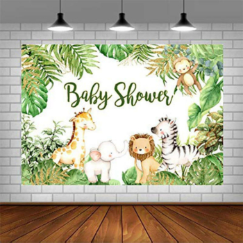 Baby Showers party Wild Animals Wall Background Decoration — Pwb85
