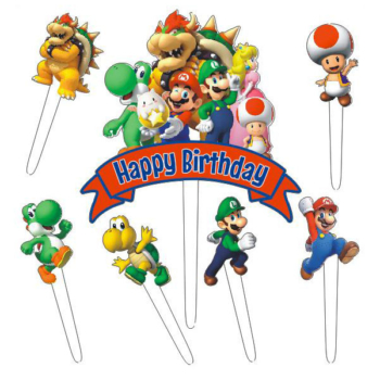Super Mario Bros Theme Party Birthday Cake Topper Decoration 7pcs