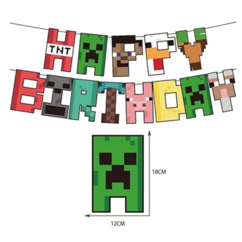 Minecraft Party Theme Happy Birthday Party Banner