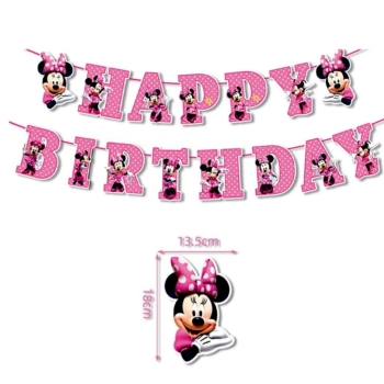 Minnie Mouse Themed Happy Birthday Party Banner
