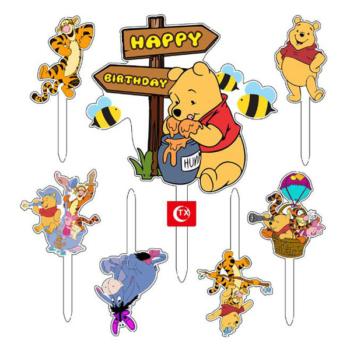 Winnie the Pooh cake topper decoration Honey Bee 7pcs pack