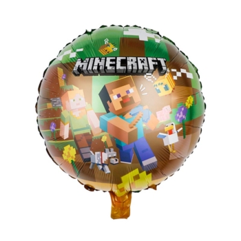 Minecraft theme Foil balloon Round 18inch
