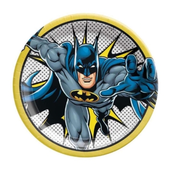Batman Heroes Unite 23cm Round Paper Plates 8PKS