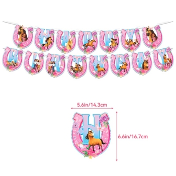 Spirit riding free theme horse Party Happy Birthday Banners