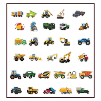 Truck and Digger Party Stickers 50pcs